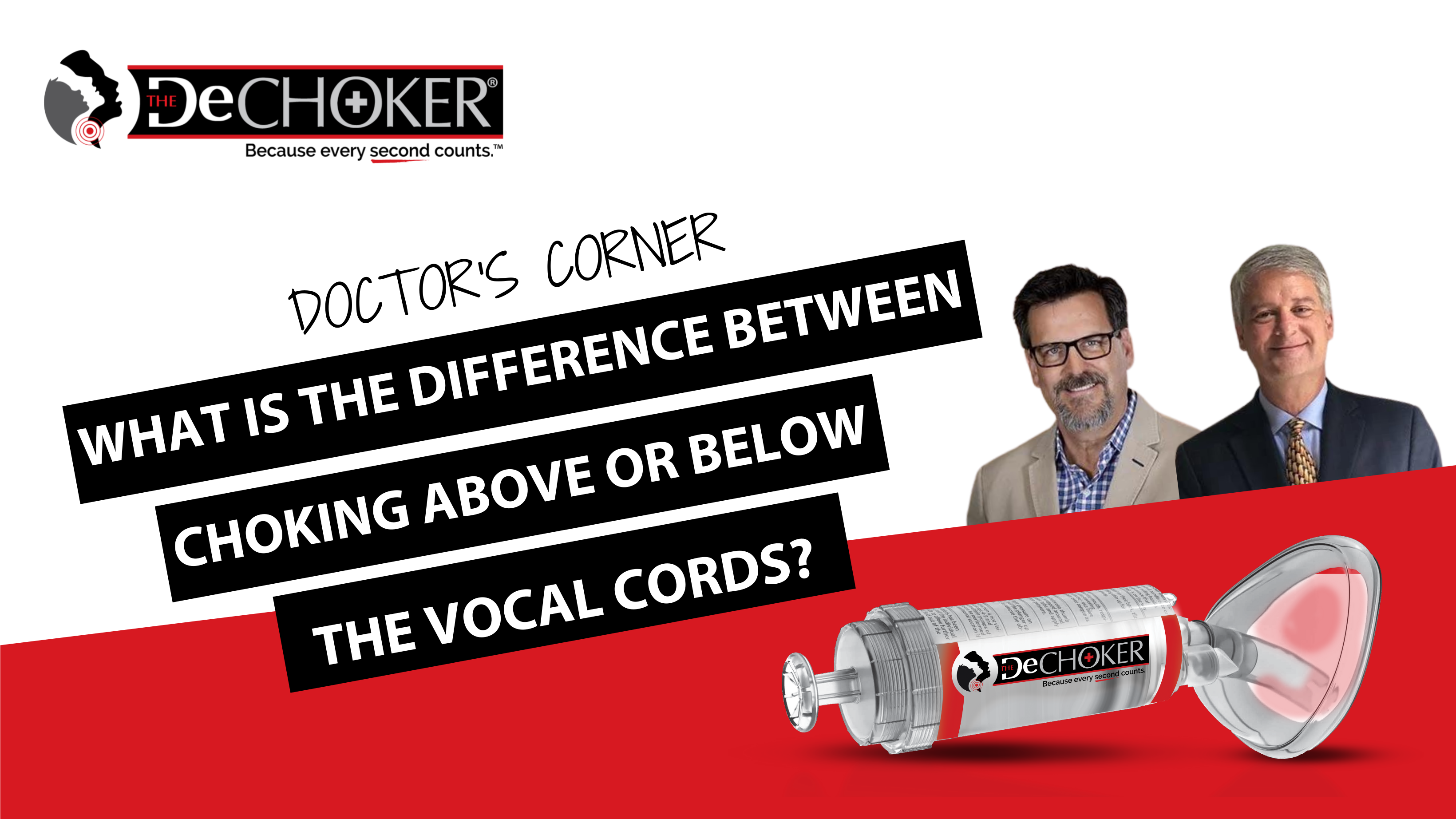 What is the difference between choking above or below the vocal cords?